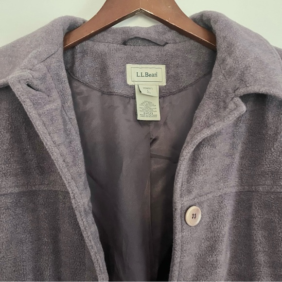 L.L. Bean Women’s Jacket Wool Blend Purple Winter Coat w Front Pockets Large - Picture 8 of 8